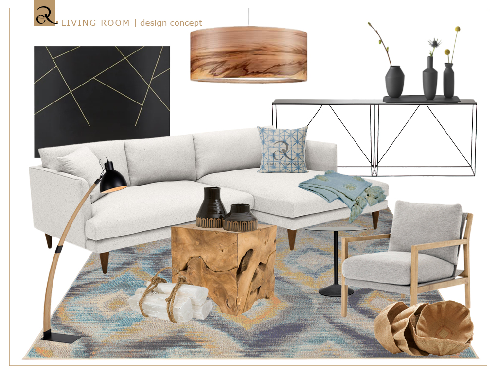 living room scandi style design concept 